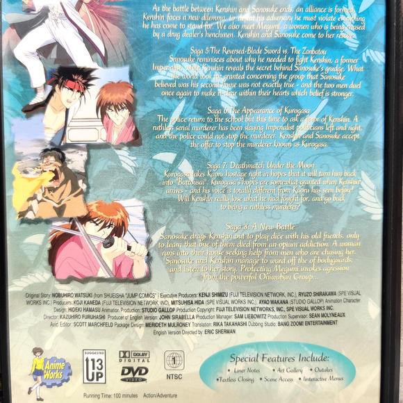 Rurouni Kenshin 3 Anime DVDs Rare Ice Blue Eyes Shadow Elite Battle in Moonlight - Picture 8 of 16
